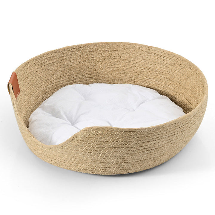 Handmade Comfortable Bed for Cats - LuxeSnooze-Cradle + white bed-S-The Livary