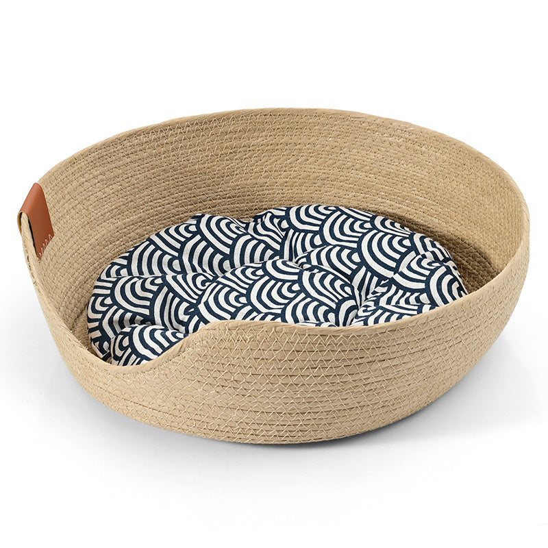 Handmade Comfortable Bed for Cats - LuxeSnooze-Bowl + black cot-S-The Livary