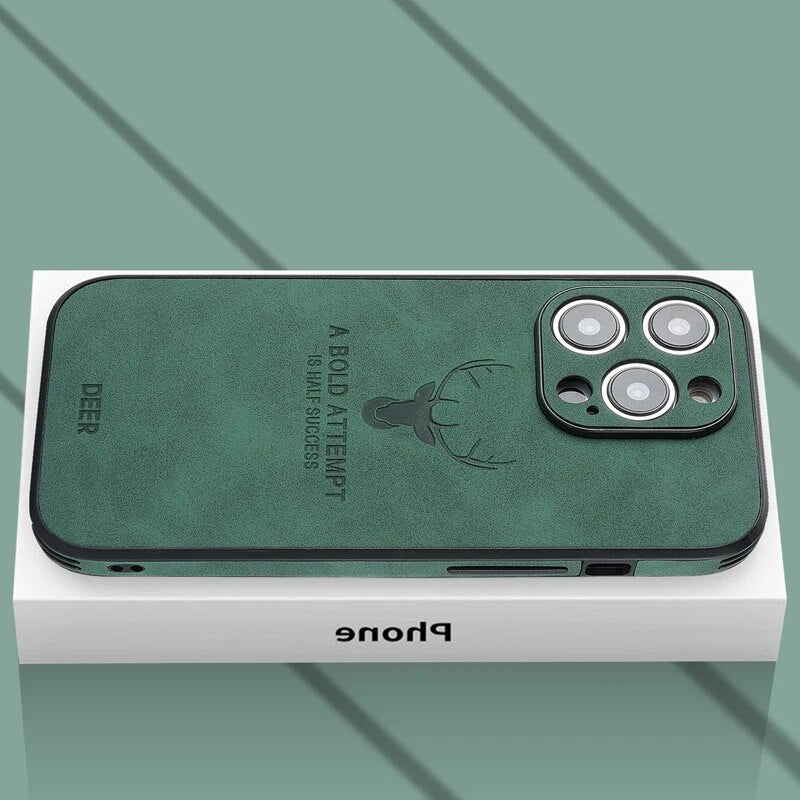 Luxury Deer Leather iPhone Case - Veltro-Brown-iPhone 15 Pro Max-The Livary