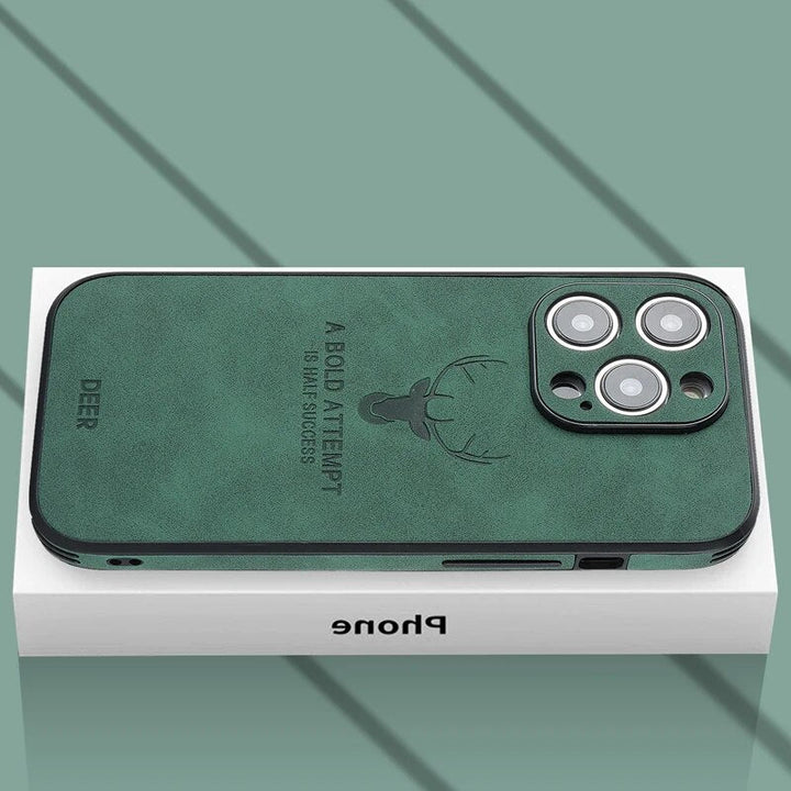 Luxury Deer Leather iPhone Case - Veltro-Brown-iPhone 15 Pro Max-The Livary