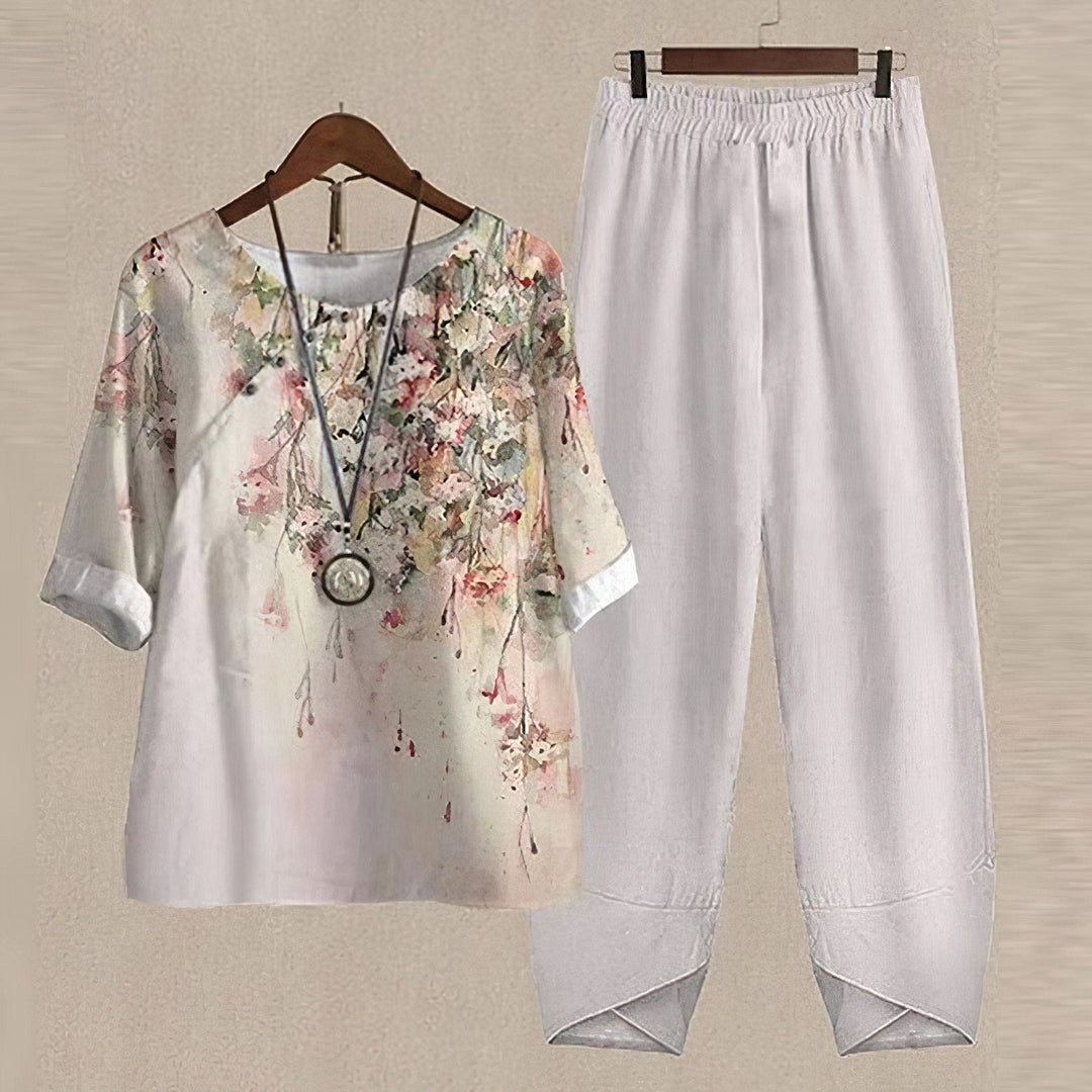 Trendy 2-Piece Spring and Summer Set - LenaDuo-White-S-The Livary