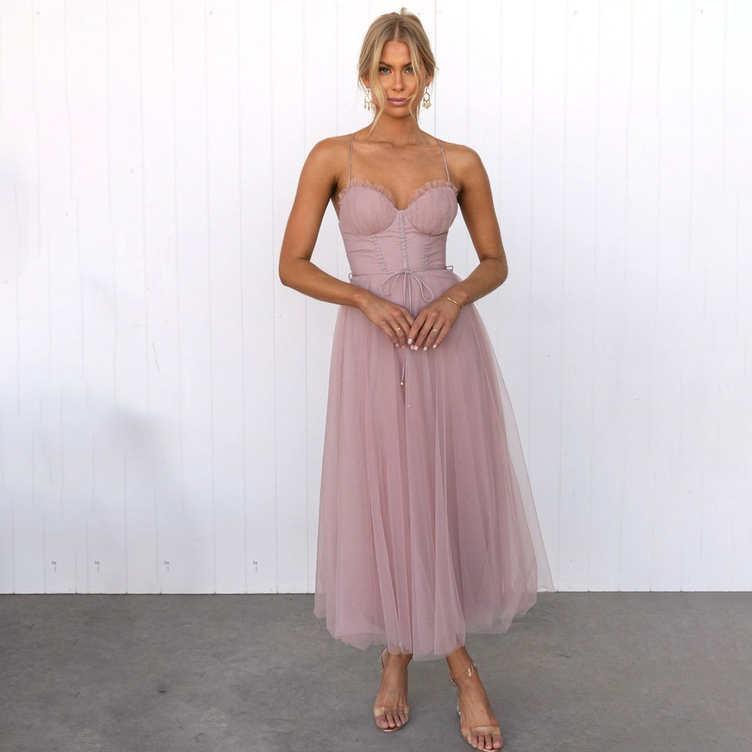 Stylish Festive Midi Dress - Luna-Pink-2XS-The Livary