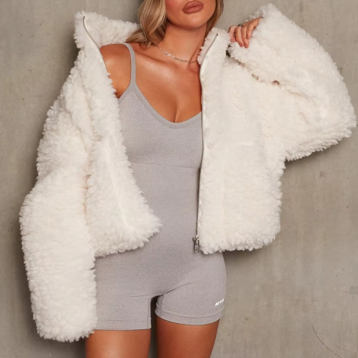 Warm and Soft Ladies' Coat - Livia-White-XS-The Livary
