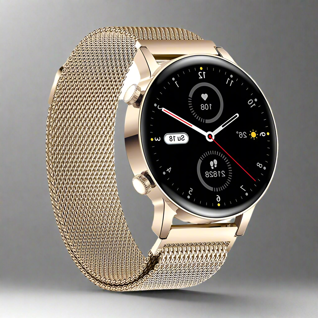 Stylish Smartwatch for Women - LuxeFit Pulse-Gold-The Livary