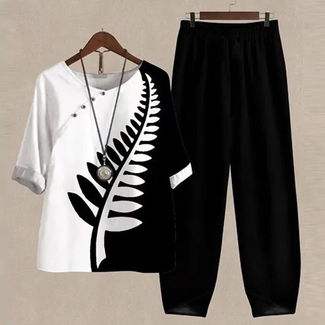 Trendy 2-Piece Spring and Summer Set - LenaDuo-Black-S-The Livary