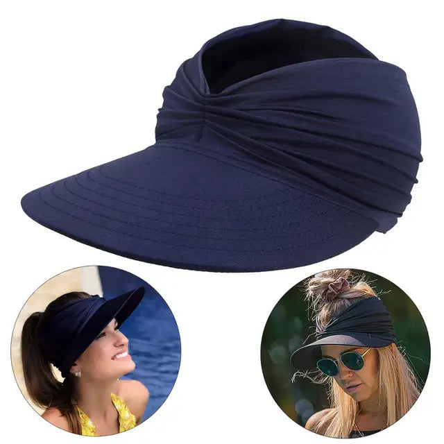 Foldable sun hat with a large brim and UV protection – Babes-Marine blue-One size fits all-The Livary