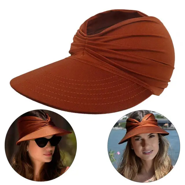 Foldable sun hat with a large brim and UV protection – Babes-Camel-One size fits all-The Livary