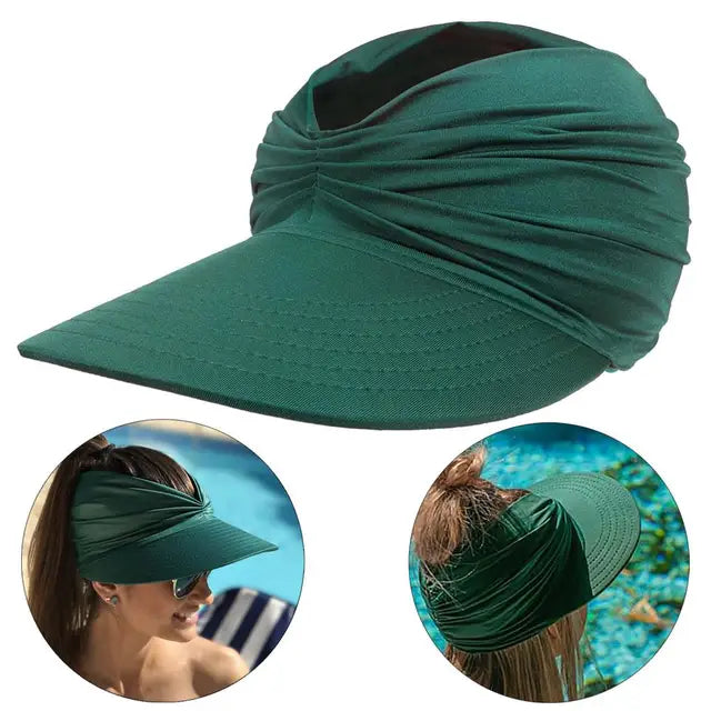Foldable sun hat with a large brim and UV protection – Babes-Dark green-One size fits all-The Livary