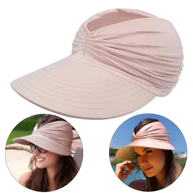Foldable sun hat with a large brim and UV protection – Babes-Pink-One size fits all-The Livary