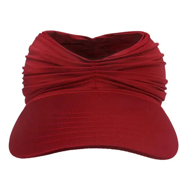 Foldable sun hat with a large brim and UV protection – Babes-Wine red-One size fits all-The Livary