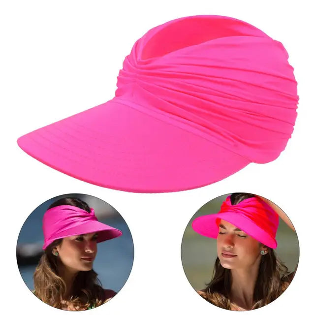 Foldable sun hat with a large brim and UV protection – Babes-Barbie Pink-One size fits all-The Livary