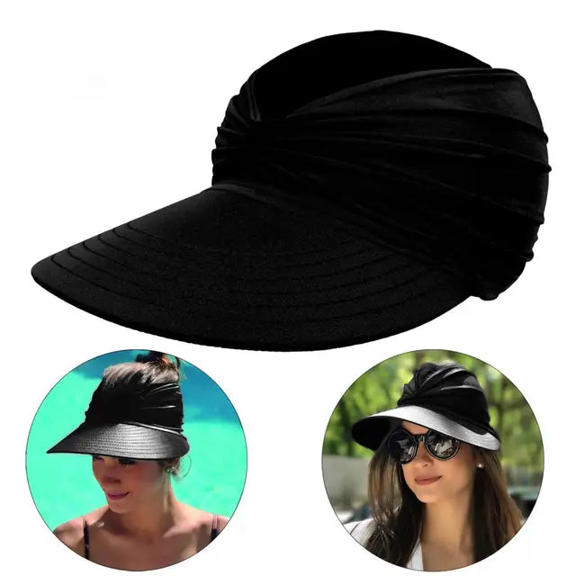 Foldable sun hat with a large brim and UV protection – Babes-Black-One size fits all-The Livary