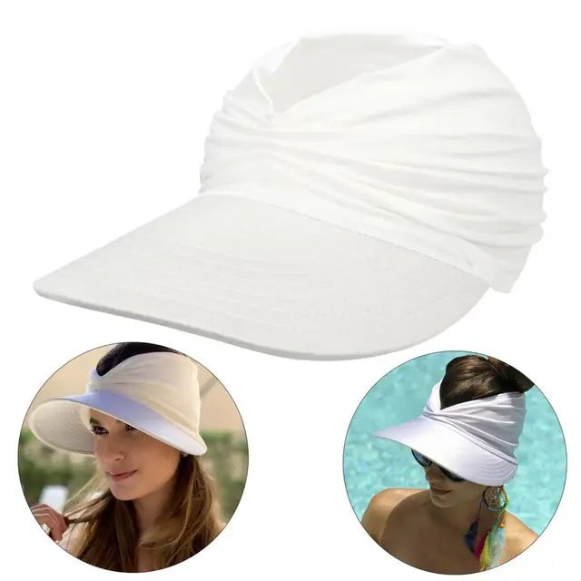 Foldable sun hat with a large brim and UV protection – Babes-White-One size fits all-The Livary