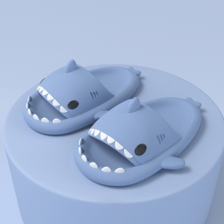 Trendy SoftSteps Sharkies Slipper – Soft, Cushioned & Buy 1 Get 1 Free-Blue-3.5-4.5-The Livary