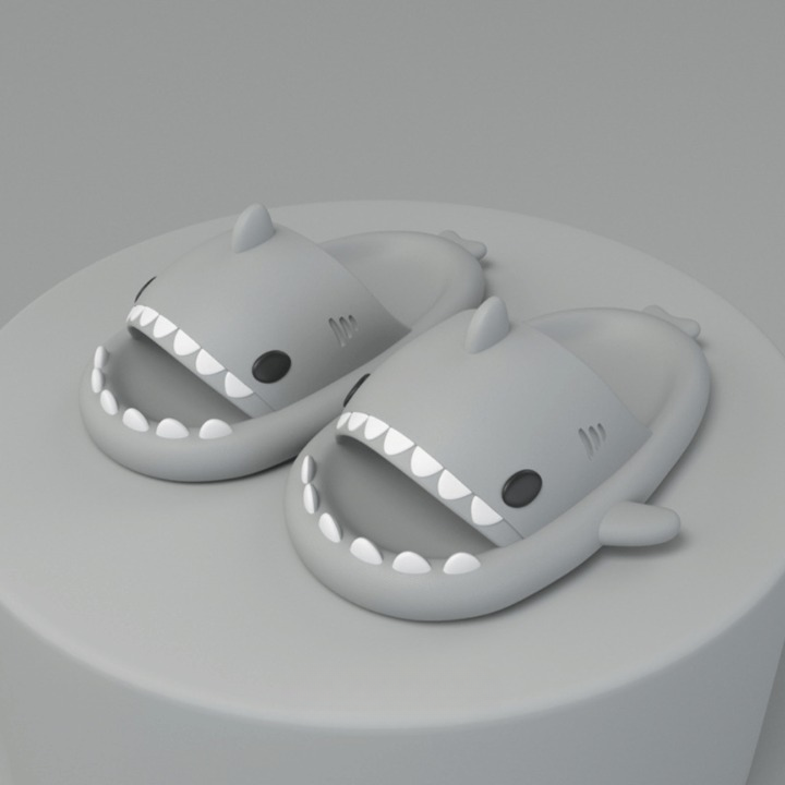 Trendy SoftSteps Sharkies Slipper – Soft, Cushioned & Buy 1 Get 1 Free-Gray-3.5-4.5-The Livary
