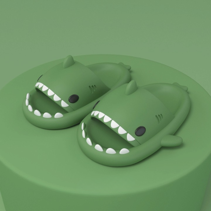 Trendy SoftSteps Sharkies Slipper – Soft, Cushioned & Buy 1 Get 1 Free-Green-3.5-4.5-The Livary