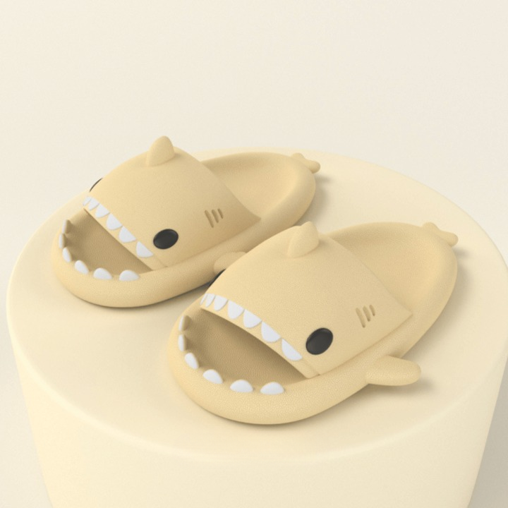 Trendy SoftSteps Sharkies Slipper – Soft, Cushioned & Buy 1 Get 1 Free-Light yellow-3.5-4.5-The Livary