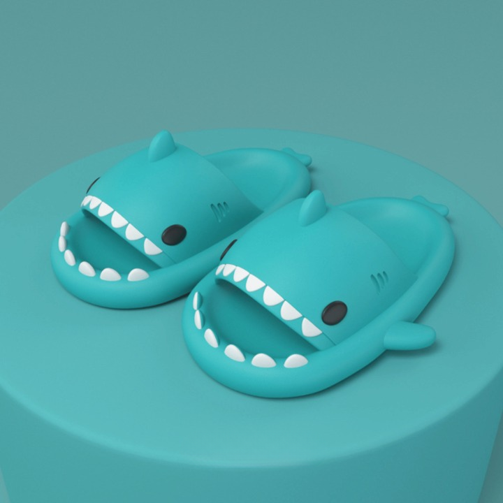 Trendy SoftSteps Sharkies Slipper – Soft, Cushioned & Buy 1 Get 1 Free-Mint blue-3.5-4.5-The Livary