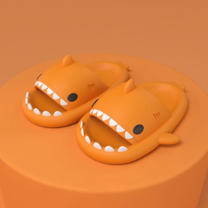 Trendy SoftSteps Sharkies Slipper – Soft, Cushioned & Buy 1 Get 1 Free-Orange-3.5-4.5-The Livary