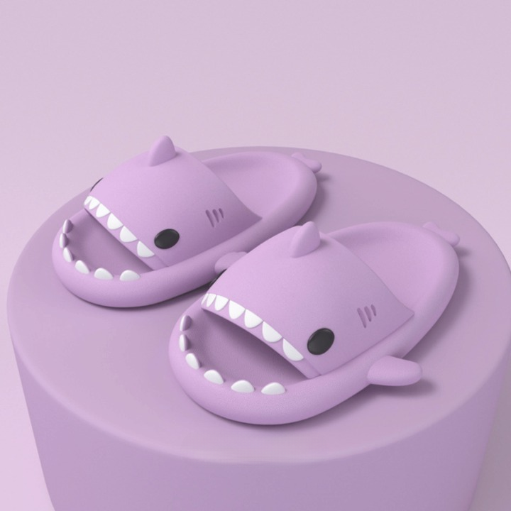 Trendy SoftSteps Sharkies Slipper – Soft, Cushioned & Buy 1 Get 1 Free-Purple-3.5-4.5-The Livary