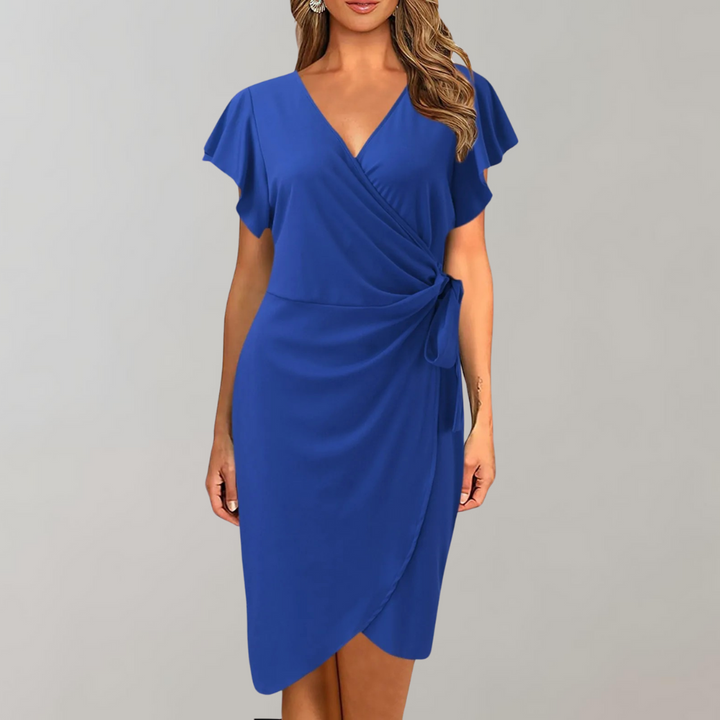 Lightweight Summer Dress with Short Sleeves - Sofia-Blue-S-The Livary