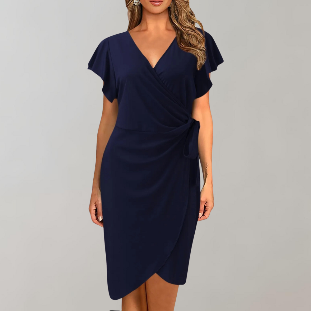 Lightweight Summer Dress with Short Sleeves - Sofia-Dark blue-S-The Livary
