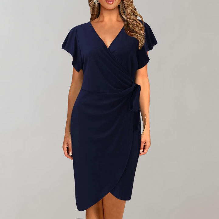 Lightweight Summer Dress with Short Sleeves - Sofia-Dark blue-S-The Livary