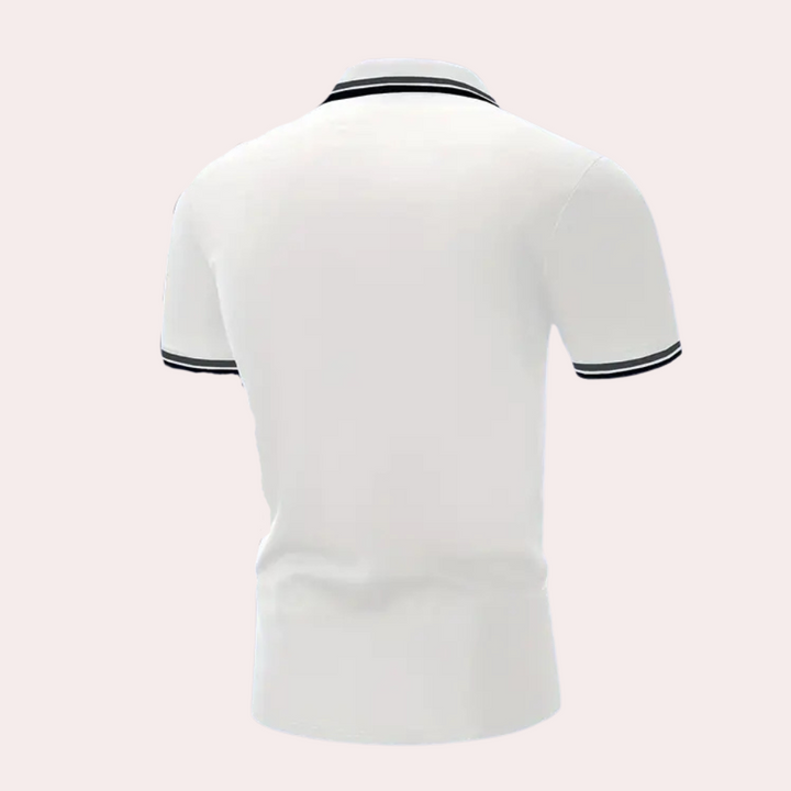 Trendy White Men's Polo - Tiberius-S-The Livary