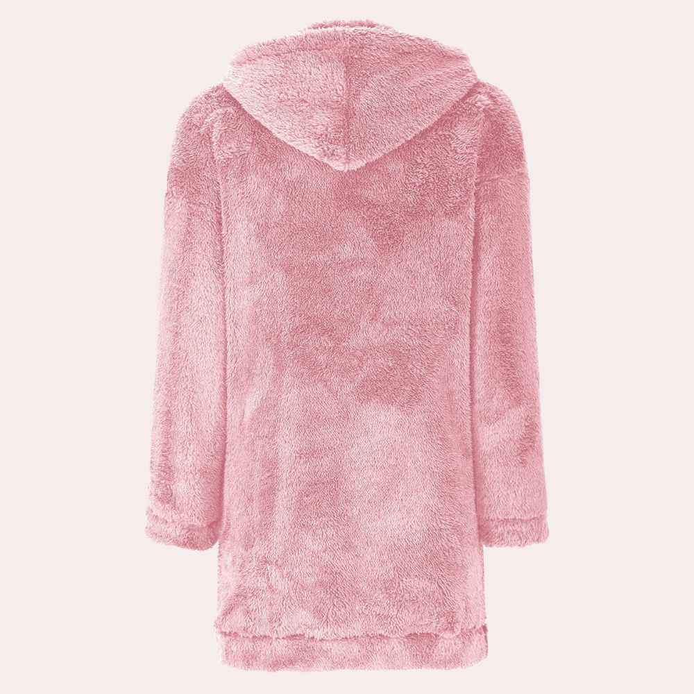 Soft Warm Winter Jumper with Zip for Women - Maëlle-Pink-XS-The Livary