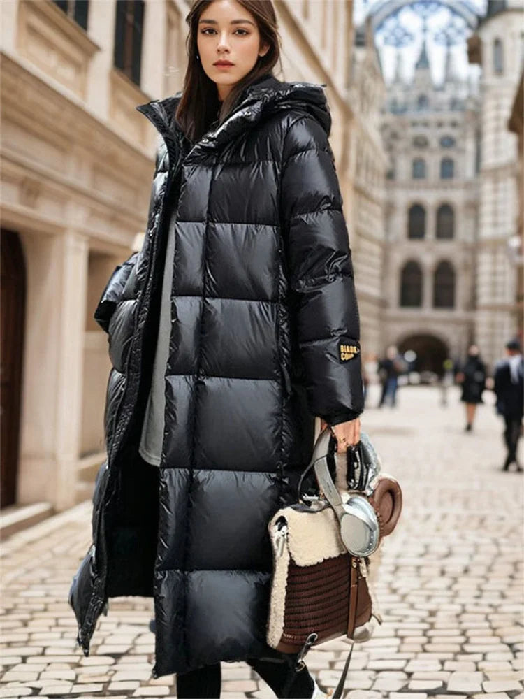 Stylish Long Quilted Winter Coat for Women - Mila-Black-S-The Livary