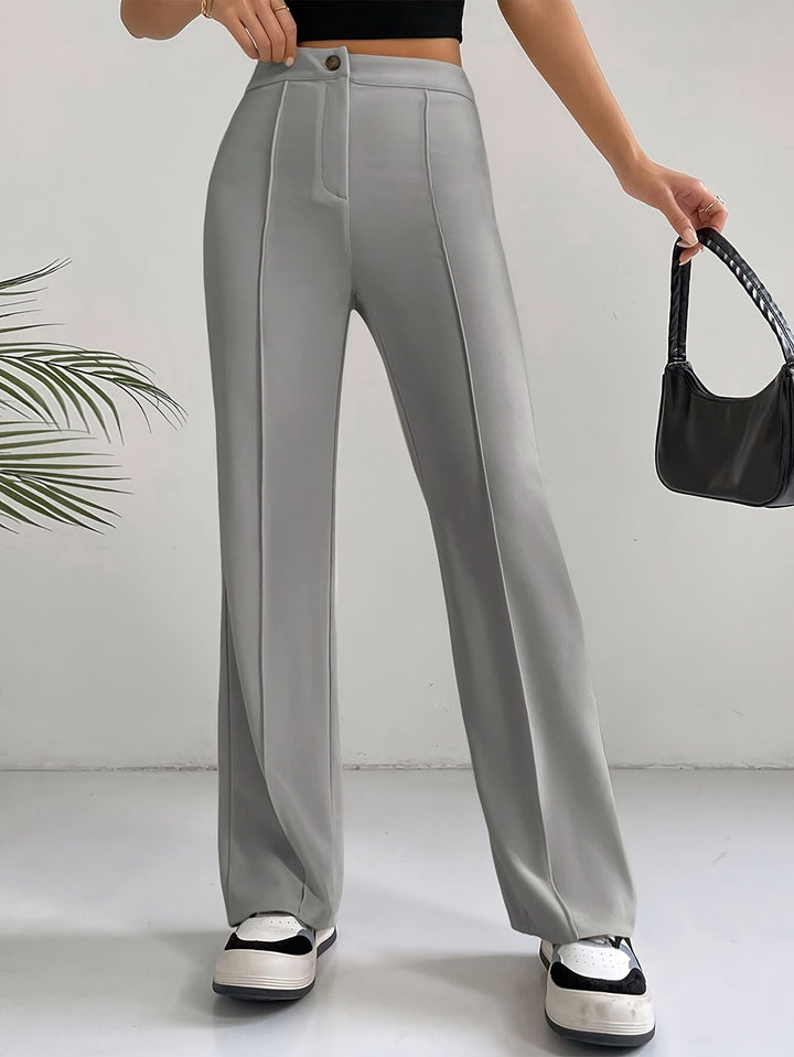 Trendy High Waist Pleated Women's Trousers - Emilia