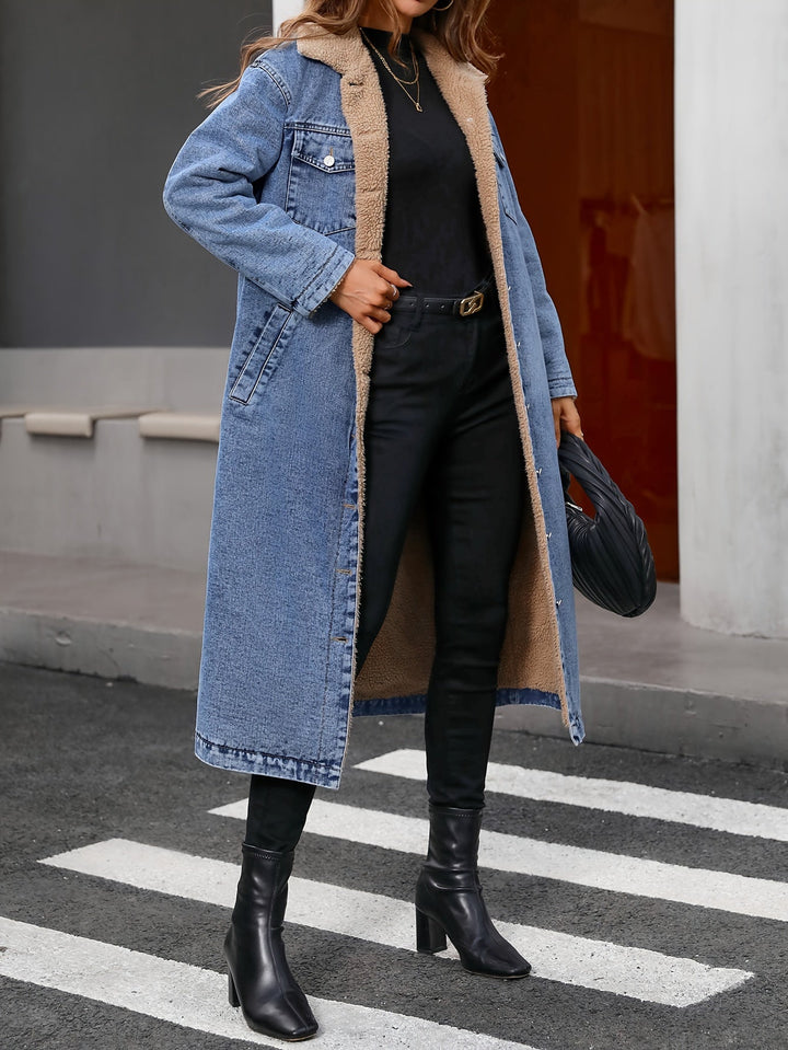 Worn Cropped Blue Denim Jacket - Sofia-S-The Livary
