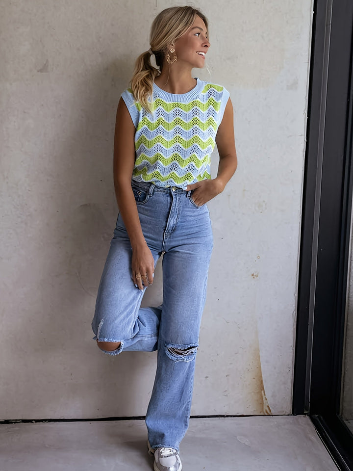 Trendy summer top in knit look | Buy 1, get 1 free - StrickGlow-S-The Livary