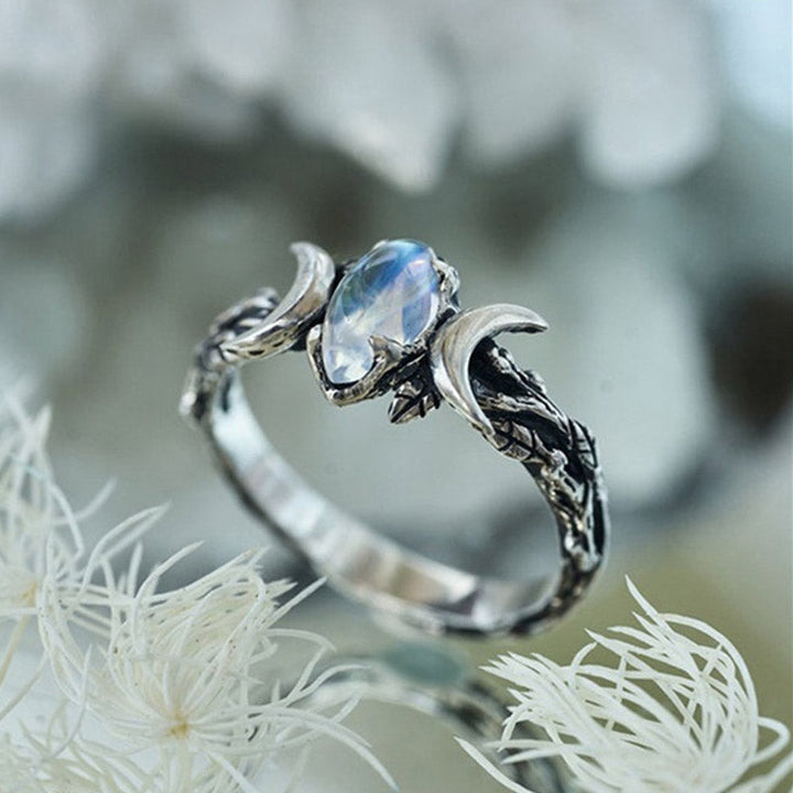 Stylish Moonstone Statement Ring - Iris-Moon-2.01 in-The Livary