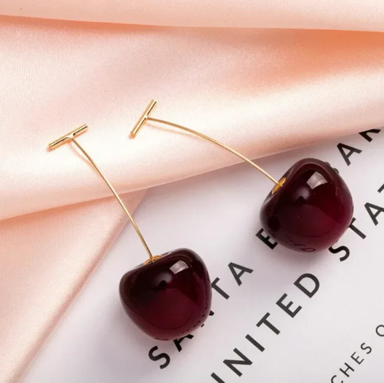Red Cherry Earrings - Fleur-The Livary