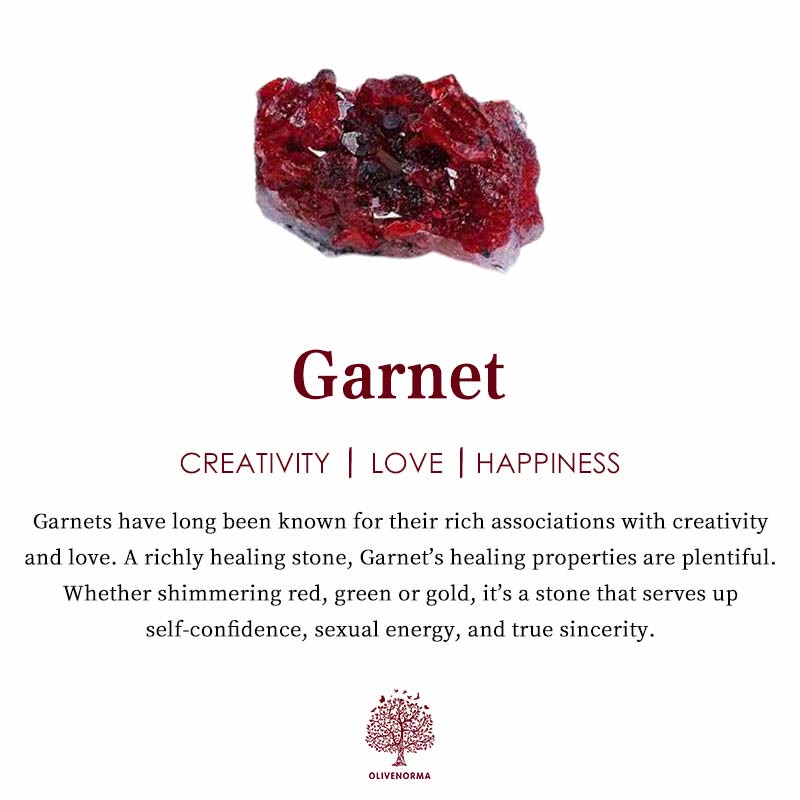 Natural Raw Birthstone Ring - Selina-January & Pomegranate-The Livary