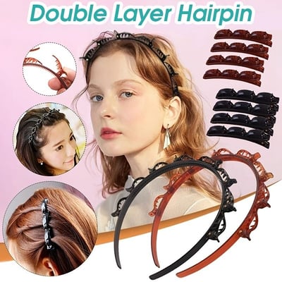 Braided Hairband with Grip – Bibi-Black-The Livary