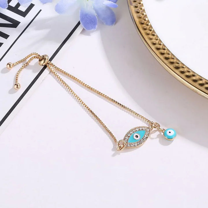 Evil Eye Bracelet in Ethno Style - Selene-Dark Blue-The Livary