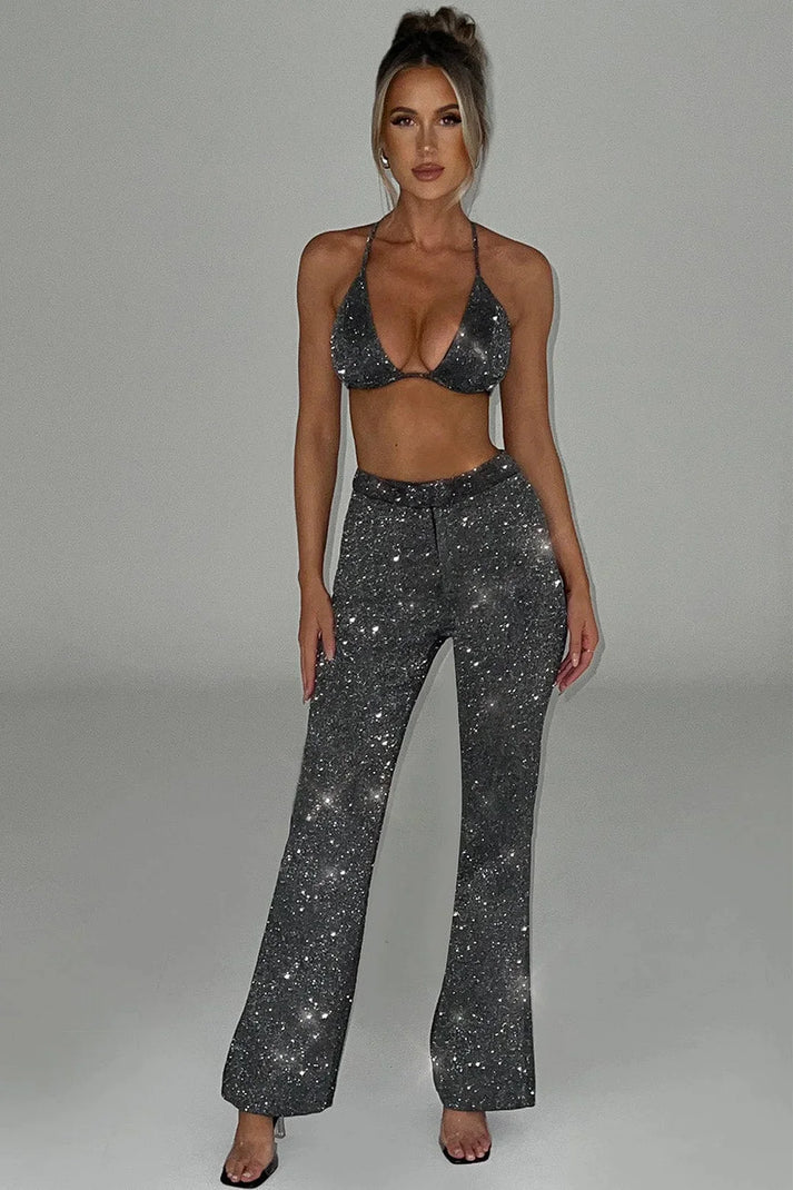 Three-piece glitter set – Celestia-Dark grey-S-The Livary