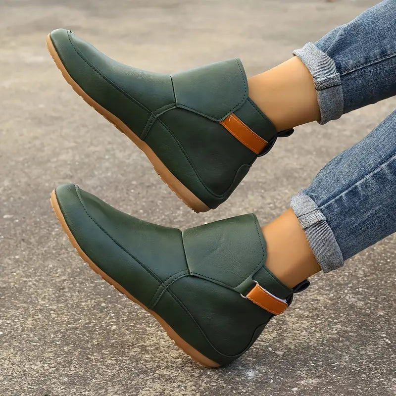 Comfortable Ladies Ankle Boots - ErgoFit-Green-3.5-The Livary