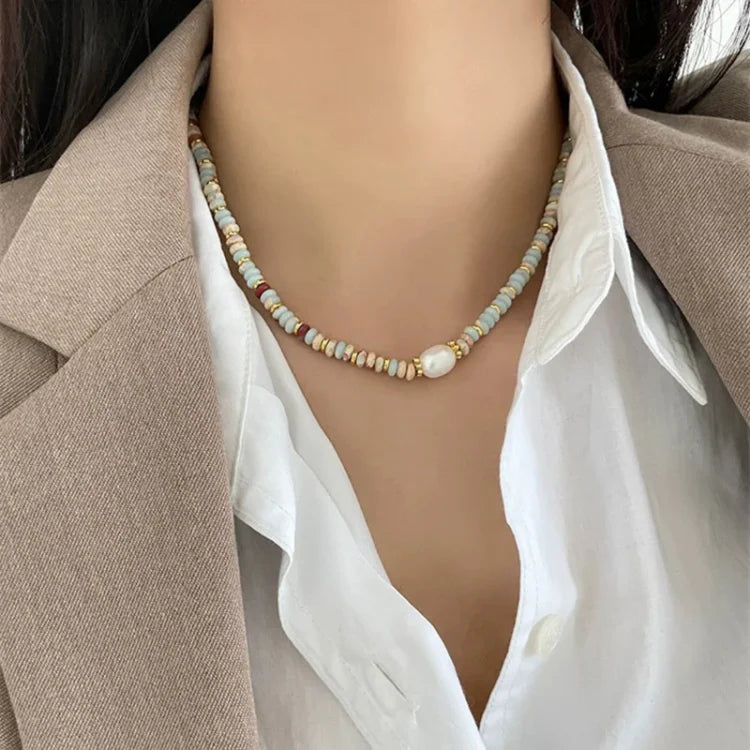 Colourful Natural Stone Jewellery Set - Elena-Chain-The Livary