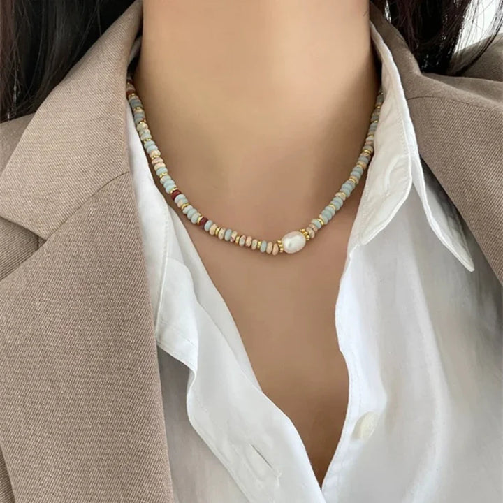 Colourful Natural Stone Jewellery Set - Elena-Chain-The Livary