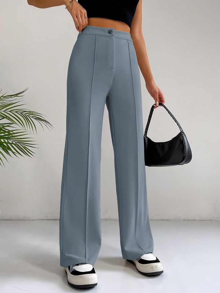 Trendy High Waist Pleated Women's Trousers - Emilia