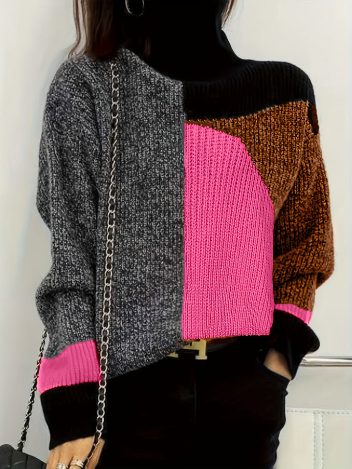 Warm Sweater with Collar - Lorena-Orange-S-The Livary