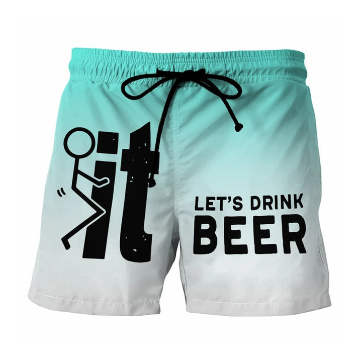 Hawaii Men's Swim Shorts with Elastic Waistband – Fabio-Green-2XS-The Livary
