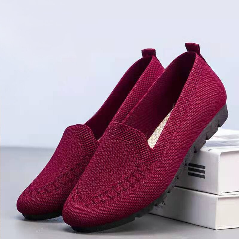 Comfortable & Breathable Women's Slip-On Everyday Shoes with Arch Support – Leona-Red-3-The Livary