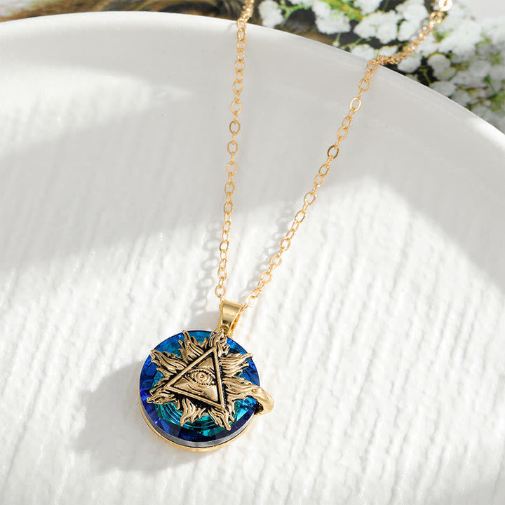 "You will always be protected" - Evil Eye Necklace-Evil Eye#Triangle Gold-The Livary
