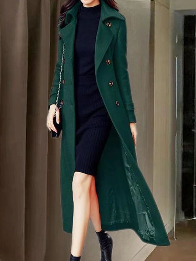 Stylish Wool Ladies' Coat - Elora-Green-S-The Livary