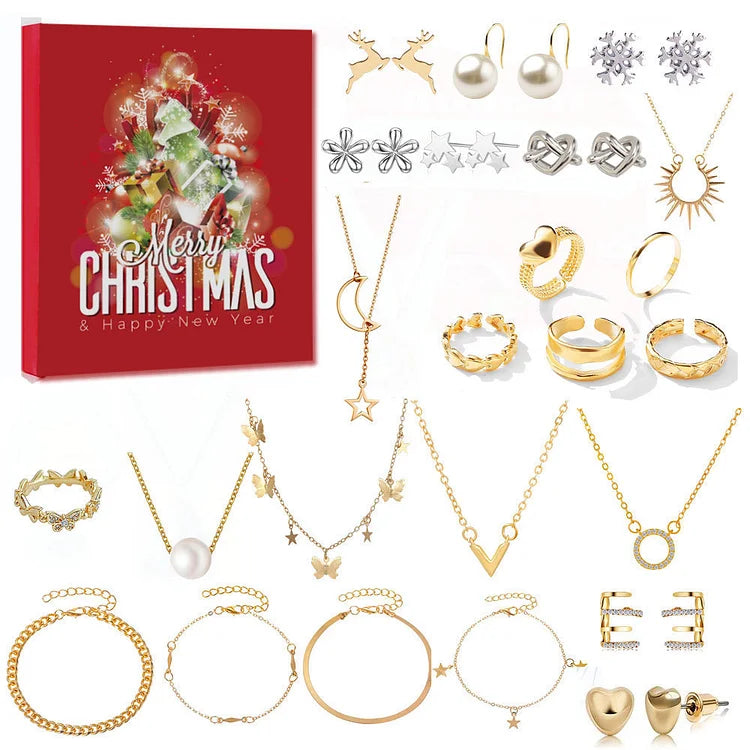 Gold/Silver Jewelry Advent Calendar - Livia-Box A-The Livary