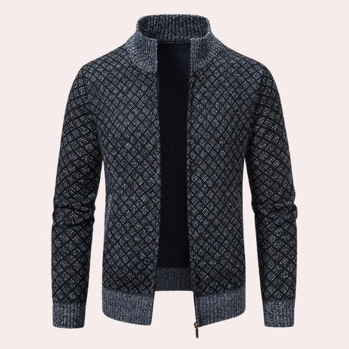 Runia - Knitted Cardigan for Men-Dark grey-S-The Livary